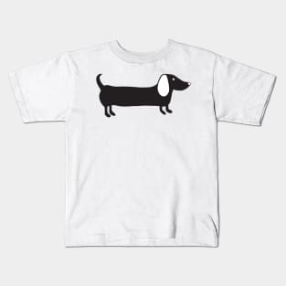 Simple black and white dachshund Kids T-Shirt